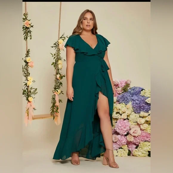 Shein Long Wrap Dress Shein Long Wrap Dress